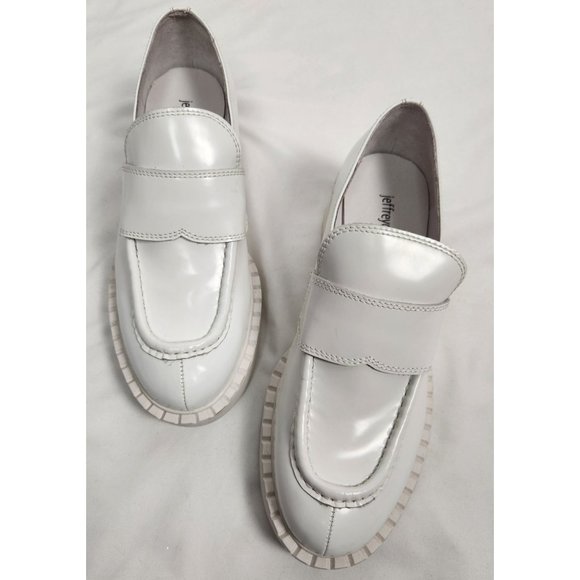 Jeffrey Campbell Shoes - Jeffrey Campbell Women's Sz. 7.5  Librarian Platform Block Heel Loafers In White